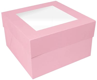 Simply Making Taartdoos Venster Lichtroze 30x30x15cm