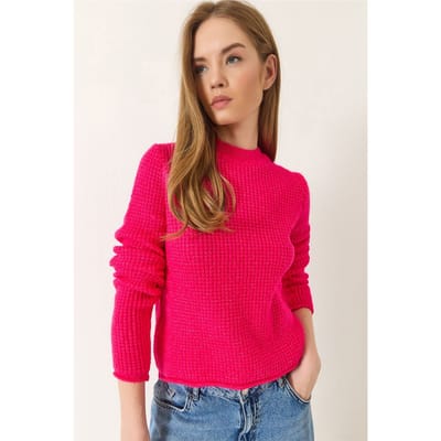 Gestructureerde Ribbels Crewneck Trui