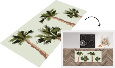 Keukenloper - Loper keuken - Palmboom - Zomer - Tropisch - 120x50 cm - Keukenloper vinyl