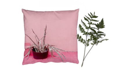 Sierkussens - Kussentjes Woonkamer - 40x40 cm - Zomer - Roze - Planten