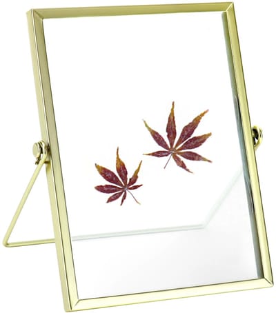 Dailygoody - Gepersonaliseerde fotolijst - Glazen zwevende lijst - Decoratief voor huis en kantoor - Goudkleurig - Voor foto's en kunstwerken - Geschi