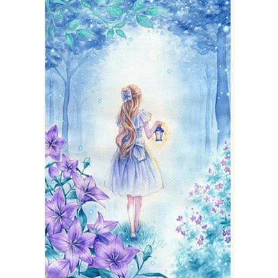 Cross Stitch Kit DIY Diamond borduurwerk bos meisje volledige ronde Diamond schilderij mozaïek Home Decor 20X30CM white