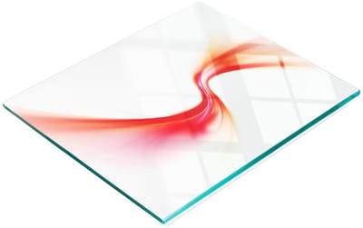Keukenplank van gehard glas met decoratieve afbeelding van een rode golf, 60x52 cm
