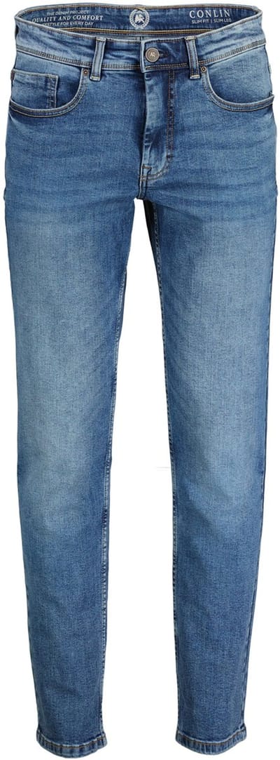 LERROS CONLIN 5-Pocket Stretch-Denim, SLIM FIT, effen kleur , Maat: W31_L32 , Kleur: SPORTS BLUE , 99% katoen, 1% elastaan