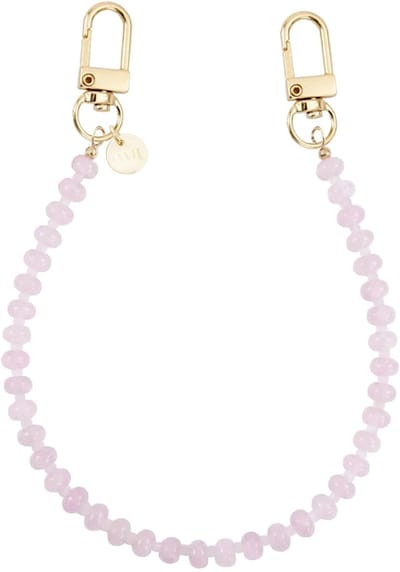 xoxo Wildhearts telefoonkoord - Dusty Pink - Kort koord - Geschikt voor iPhone - Geschikt voor Samsung - Universeel - Phone cord - Telefoonketting - Koord voor telefoon - Telefoon hanger - Kralenketting - Roze
