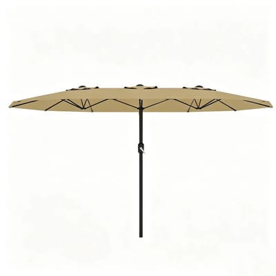Bresht Parasol - Parasol met voet - Stokparasol - Beige - UV-Bescherming - Waterafstotend - Kleurvast materiaal - 460 x 270 cm