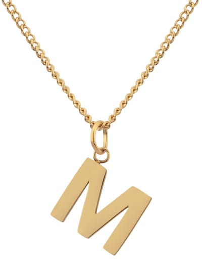 good.designs Letters ketting M in goud, geschikt voor mensen met een allergie