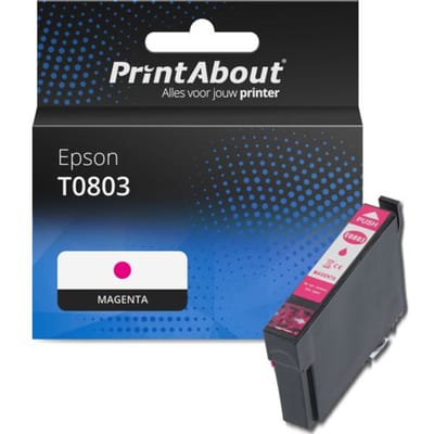 PrintAbout huismerk Inktcartridge T0803 Magenta Geschikt voor Epson