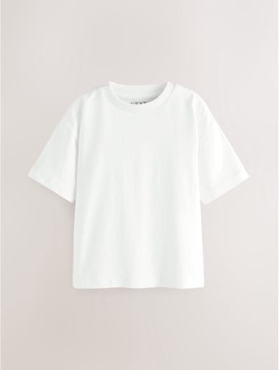 Next - Jongens - Effen T-shirt met korte mouwen - Wit