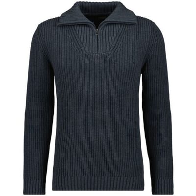 Ragman Trui Cotton Troyer Zip Rib Knit Asphalt / male