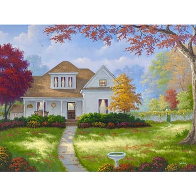 Paviljoen en landschap diamant borduurwerk cirkel apparaat diamant schilderij 20X30CM gray