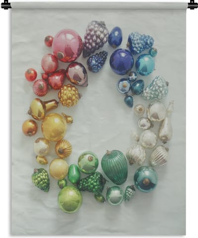 Wandkleed Kerst - De verschillende kerst ornamenten Wandkleed katoen 60x80 cm - Wandtapijt met foto