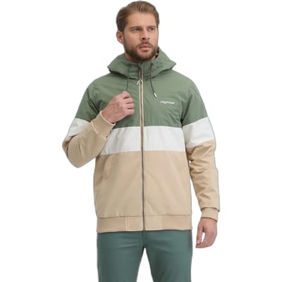 Jas Jinig groen/beige streep zomerjas Ragwear - maat 4XL
