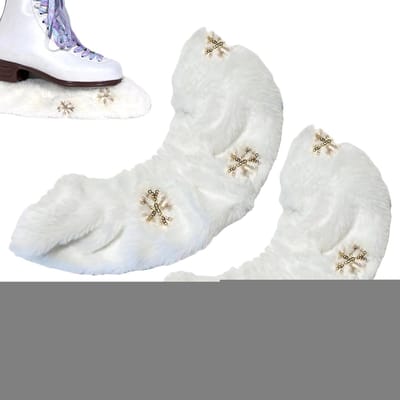 Schaatsbeschermers - Schaatshoezen - Schaatsen Beschermen - Vochtafvoerend Flanel - 25-30 Cm - Gouden Sneeuwvlokken