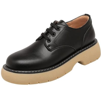 Oxfords Dames Maat34 -39 Ronde Neus Casual Effen Zwart Dames Schoenen Vetersluiting Lente Britse Stijl Lage Oxford Voor Dames 38 zwart