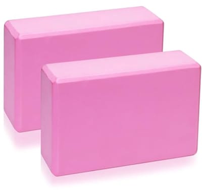 Yogablokken Set van 2 - Antislip EVA-Schuim voor Yoga, Pilates en Meditatie - Roze 23 x 8 x 15 cm
