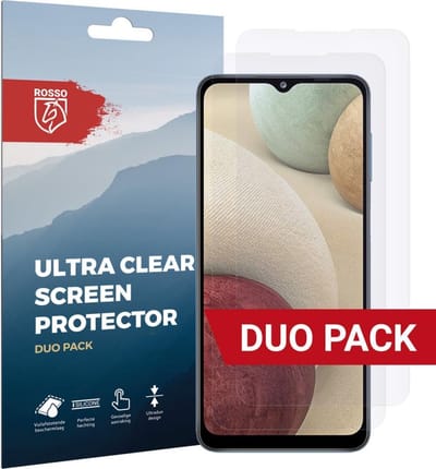 Rosso Screen Protector Ultra Clear Duo Pack Geschikt voor Samsung Galaxy A12 | TPU Folie | Case Friendly | 2 Stuks