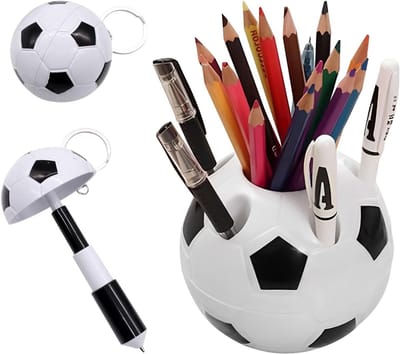Multifunctionele creatieve voetbalkoker: pennhouder, tandenborstelhouder en organizer voor thuis, kantoor en bureauopslag