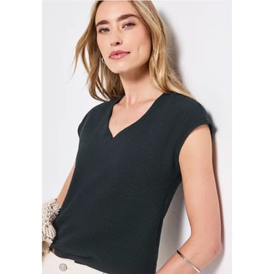 Shirt met hartvormige halslijn