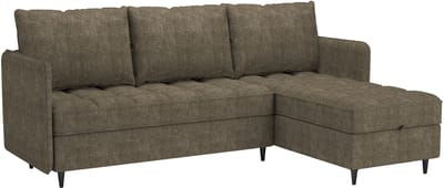 Lindhus-Sofa 3-zits - Opbergruimte - Bruine Stof
