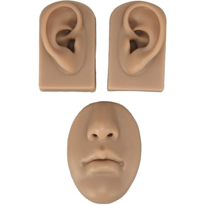 Modèle 3D de Nez et de Bouche Modèle d'Oreille en Silicone Accessoires d'Affichage de Simulation pour Piercing Pratique de Suture beige