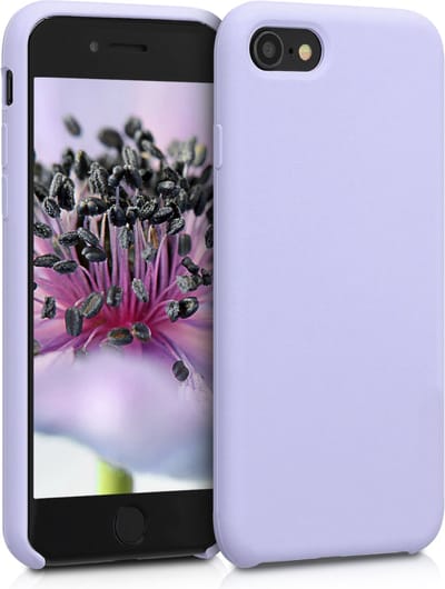 kwmobile telefoonhoesje geschikt voor Apple iPhone SE (2022 / 2020) / iPhone 8 / 7 - Hoesje met siliconen coating - Smartphone case in pastel-lavendel