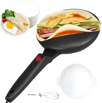 Crêpemaker Elektrisch - Pannenkoeken Plaat - Snelle Maaltijden Maken - Antiaanbaklaag - 20.5 Cm Diameter - Zwart