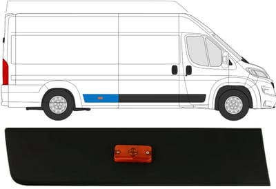 Achterste sierlijst zijlijst met positielicht voor Fiat Ducato 2018- / Rechts