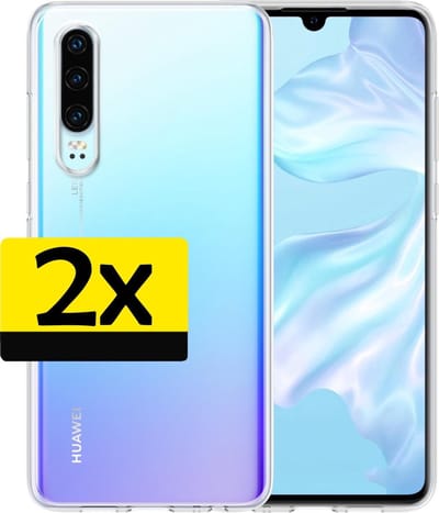 Hoesje - 2 Stuks - Geschikt voor Huawei P30 - Sterk & Shockproof - Case Siliconen - Back Cover - Telefoon Hoes - Telefoonhoesjes - Transparant
