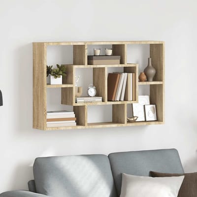 vidaXL - Wandschap - 85x16x52,5 - cm - bewerkt - hout - sonoma - eikenkleurig