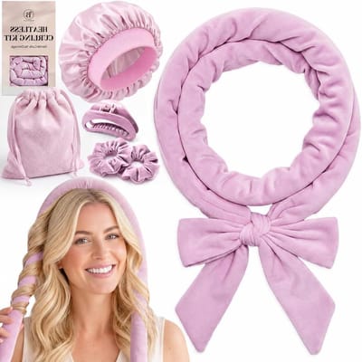 Krulset zonder hitte - Haarrollers set - Zachte haarstyling - Fluwelen tochtstopper - 160 cm lang - Roségoud
