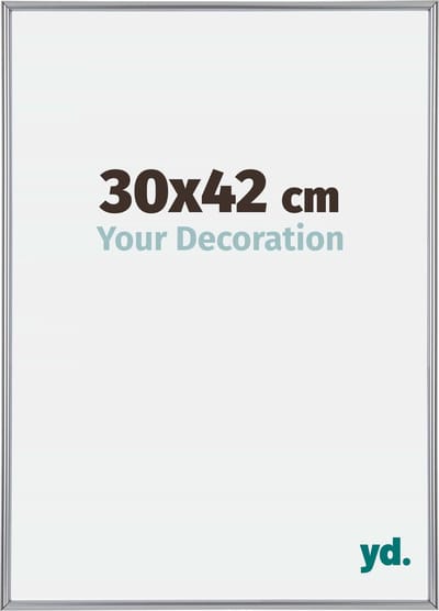 Your Decoration - Fotolijst 30x42 cm - Kunststof - Zilver Hoogglans - Annecy