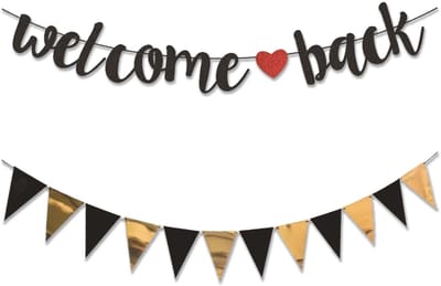 Dailygoods- Slinger Decoratieset - Welkomstbanner - Driehoekige Vlag - Herbruikbaar - Feestdecoratie - Stijlvol Papier