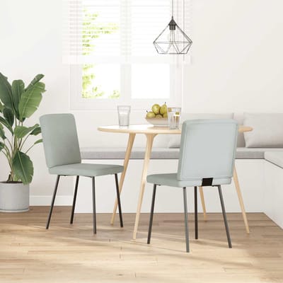 vidaXL - Eetkamerstoelen - 2 - st - fluweel - lichtgrijs