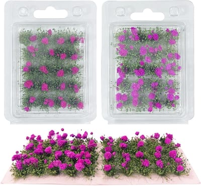 Miniatuur Bloemclusters en Gras Tufts voor Diorama's en Modelspoor, Ideaal voor Tuinlandschappen en Architectuur Modellen