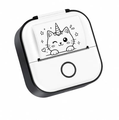 BSS® Mini Printer - Fotoprinter - Fotoprinter Voor Smartphone - Labelprinter - 8,6 x 8,6 x 3,5 cm - Zwart
