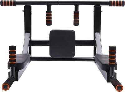 Pull-up Bar Wandmontage - Dip Station Home Gym - Kracht Training - Multifunctioneel Station - 440 lbs draagvermogen - Zwart