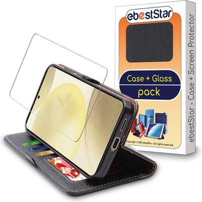 ebestStar - Hoes geschikt voor Samsung Galaxy S24, Wallet Etui, Book case hoesje, Zwart + Gehard Glas
