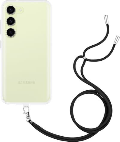 Cazy hoesje met koord geschikt voor Samsung Galaxy S23 Hoesje met Koord - Flexibele Case - Transparant
