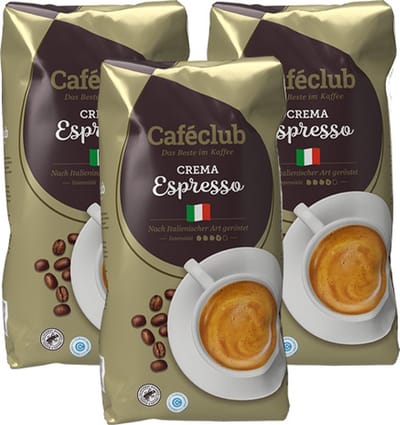 Cafeclub Crema Espresso - koffiebonen - 3 x 1 kg