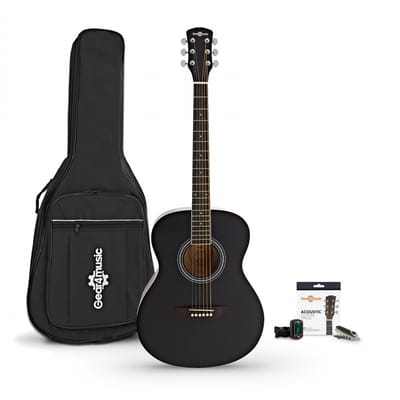 Akoestische Studiegitaar (LH) & Accessoireset van Gear4music, Zwart