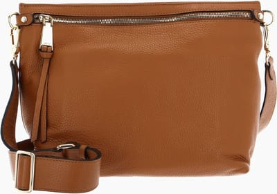 abro Leren Schoudertas Leather Adria Crossbody Bag Linna Cuoio Bruine