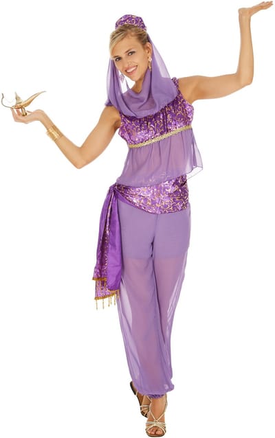 dressforfun Vrouwenkostuum betoverende Oosterse dame - Dames vrouwen verkleedkleding - Carnaval - Feestkleding - Buikdanseres - Lila - Maat M