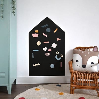 FERFLEX - Huis magneet bord - magneetbord zwart - magneetsticker - magneetbord voor kinderen - magneetbord kinderkamer - magneetbord speelgoed - memobord