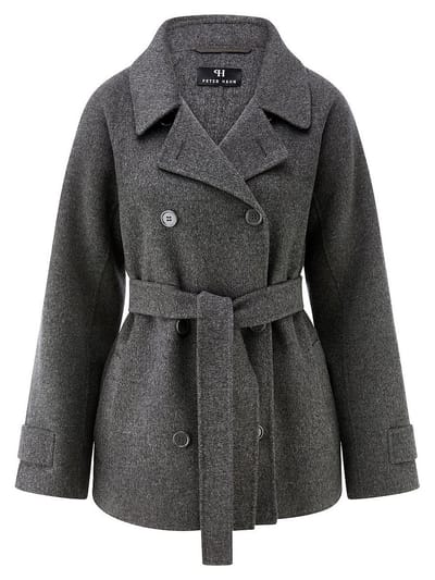 Korte trenchcoat Van Peter Hahn grijs