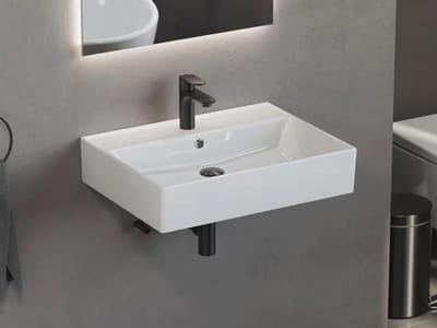 Vierkante keramische wastafel voor gastentoilet – 60 x 46 cm, modern ontwerp