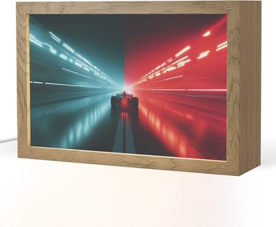 Nachtlampje 30x20 cm - Kinder lampje - Raceauto - Rood - Blauw - Snelheid - Tafellamp kinderkamer - Slaapkamer lamp - Bedlamp kinderen - Kinderlampje stopcontact - Wandlamp babykamer - Nachtlampjes