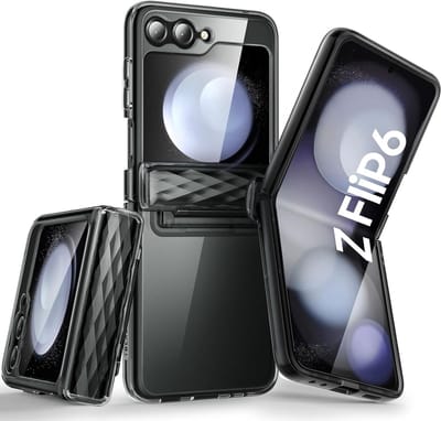 i-Blason Geschikt voor Samsung Galaxy Z Flip 6 5G - Cosmo - Scharnierbescherming - Ingebouwde schermbeschermer aan de voorkant - Back Cover Hoesje - Zwart