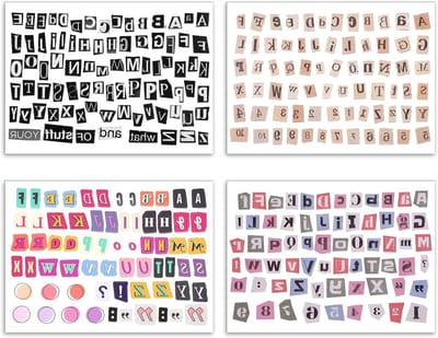 Vintage Zelfklevende Letterstickers - Weerbestendige Vinyl Alfabet Stickers voor Scrapbooking, Fotoalbums en Dagboeken