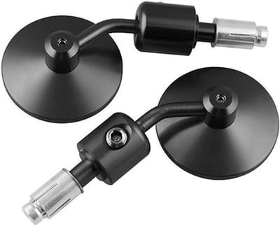 Motorfiets Spiegels - Achteruitkijkspiegel - Bar Einde - Ronde Spiegel - Motor - 7/8 inch - Zwart - Geschikt voor Alle Merken